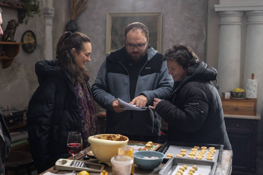 Aristocracy by Žiga Virc, copyright Boštjan Pucelj / LILIT - actresss and associate producer Raye Spielberg, director Ziga Virc and screenwrighter Iza Strehar