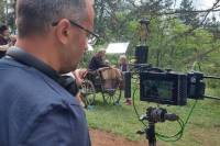 Director Ivan Vladimirov during the shooting of Plague