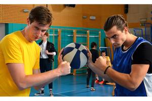 Klemen Kostrevc and Domen Novak in Let Him Be a Basketball Player 2 by Boris Bezić