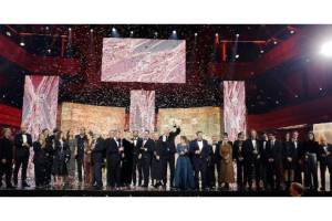 European Film Awards 2022. The winners on stage at Harpa concert hall in Reykjavík